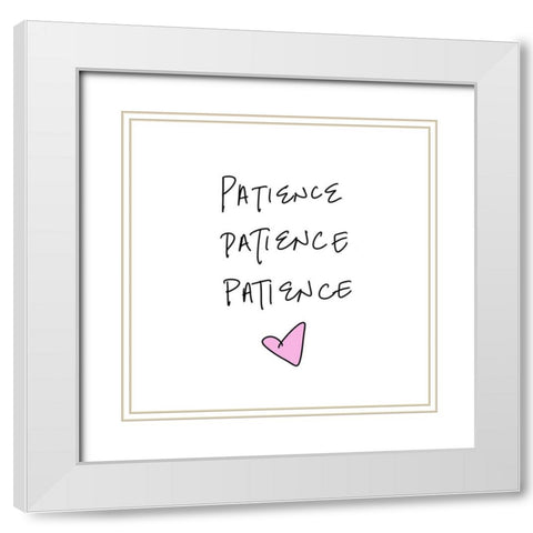 Patience White Modern Wood Framed Art Print with Double Matting by SD Graphics Studio
