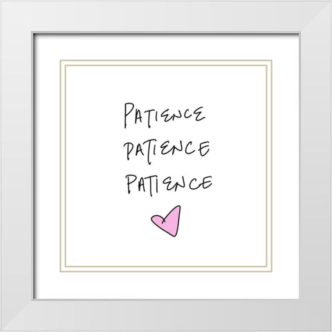 Patience White Modern Wood Framed Art Print with Double Matting by SD Graphics Studio