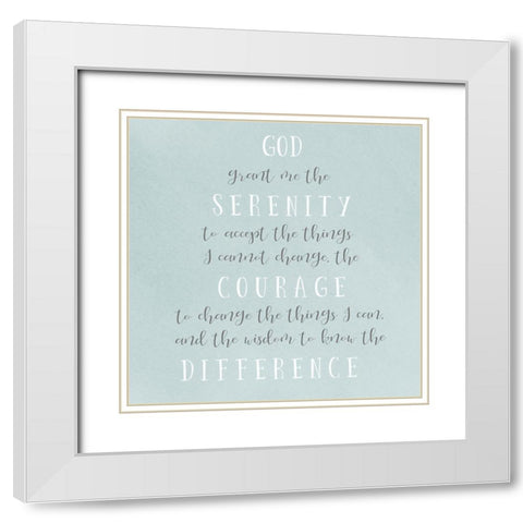 Serenity Prayer White Modern Wood Framed Art Print with Double Matting by SD Graphics Studio