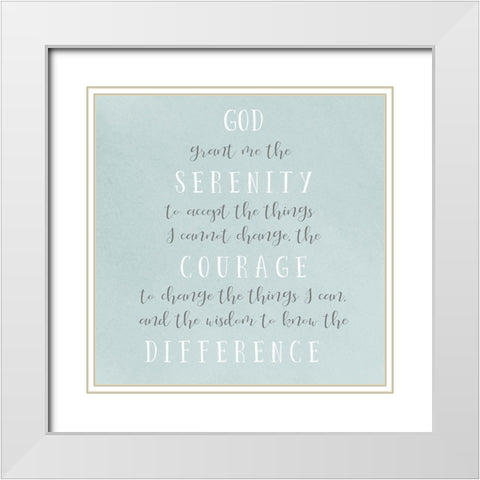 Serenity Prayer White Modern Wood Framed Art Print with Double Matting by SD Graphics Studio