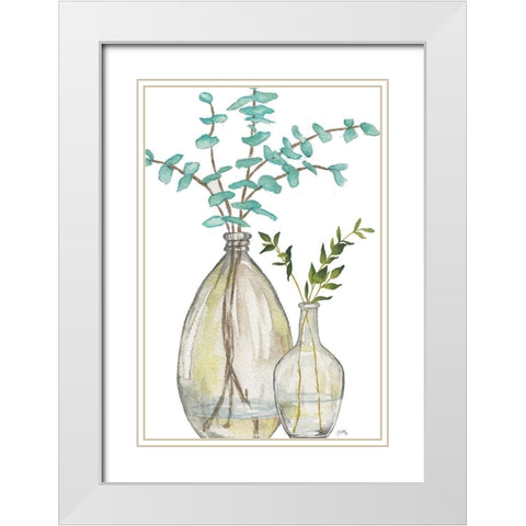 Serenity Accents II White Modern Wood Framed Art Print with Double Matting by Medley, Elizabeth