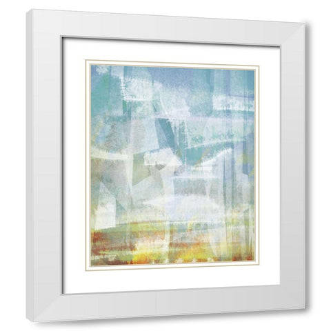 Scattered Sky Abstract White Modern Wood Framed Art Print with Double Matting by Meneely, Dan