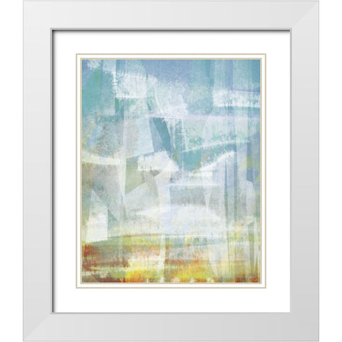 Scattered Sky Abstract White Modern Wood Framed Art Print with Double Matting by Meneely, Dan