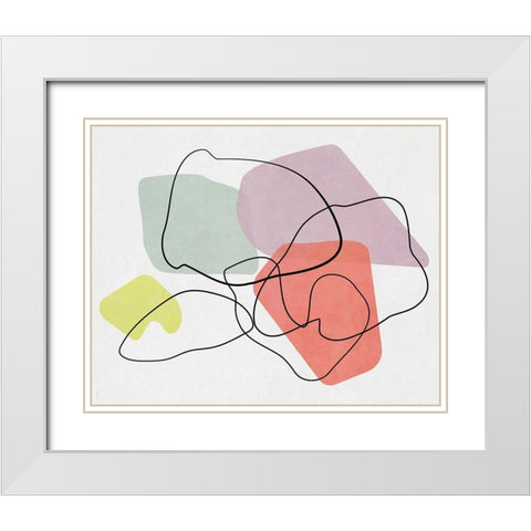 Watercolor Abstract Sketch White Modern Wood Framed Art Print with Double Matting by Meneely, Dan