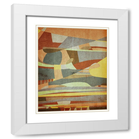 Broken Sky Abstract White Modern Wood Framed Art Print with Double Matting by Meneely, Dan