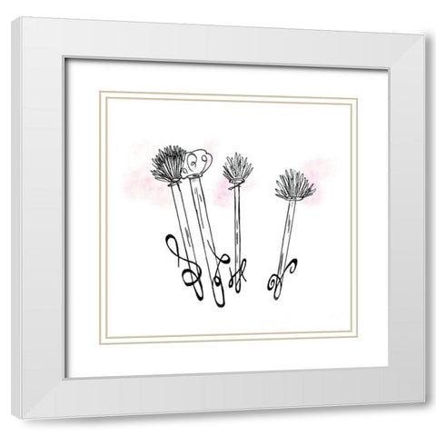 Makeup Line Sketch I White Modern Wood Framed Art Print with Double Matting by Ritter, Gina