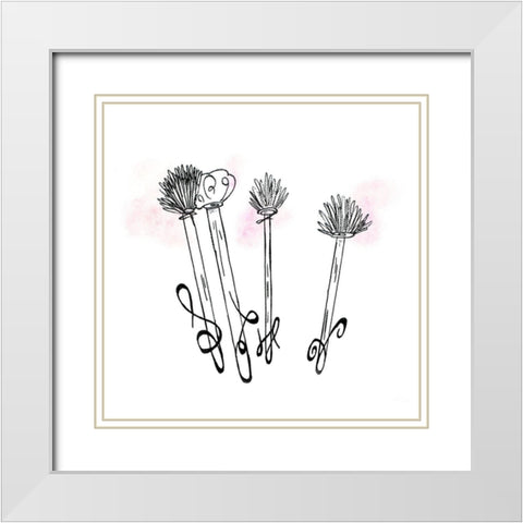 Makeup Line Sketch I White Modern Wood Framed Art Print with Double Matting by Ritter, Gina