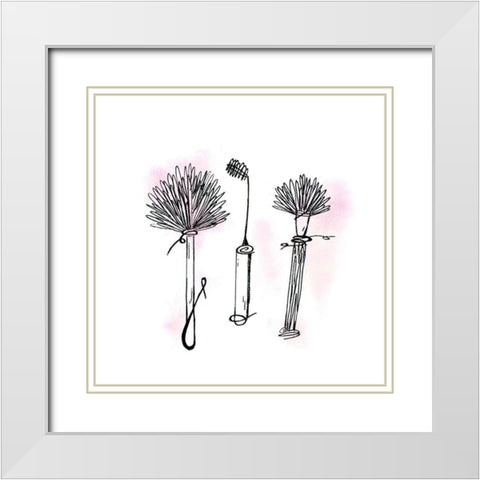 Makeup Line Sketch II White Modern Wood Framed Art Print with Double Matting by Ritter, Gina