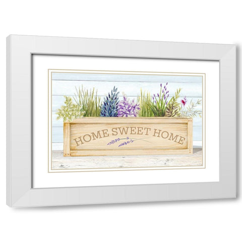 Lavender and Wood Planter Home White Modern Wood Framed Art Print with Double Matting by Gaynor, Janice