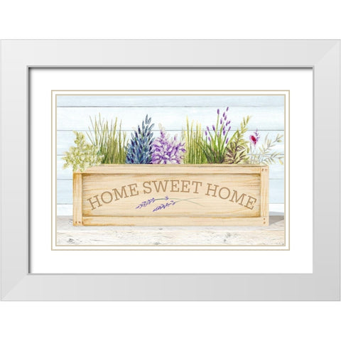 Lavender and Wood Planter Home White Modern Wood Framed Art Print with Double Matting by Gaynor, Janice