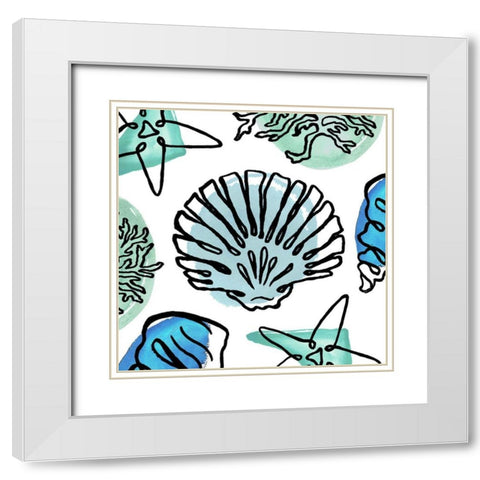 Coastal Contours Fusion I White Modern Wood Framed Art Print with Double Matting by Medley, Elizabeth