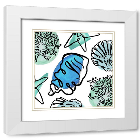 Coastal Contours Fusion III White Modern Wood Framed Art Print with Double Matting by Medley, Elizabeth