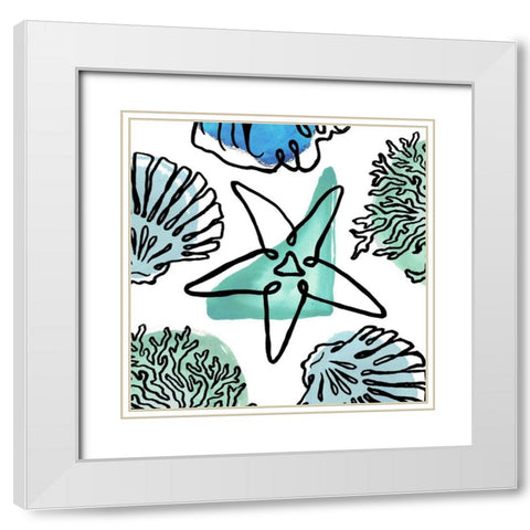 Coastal Contours Fusion II White Modern Wood Framed Art Print with Double Matting by Medley, Elizabeth