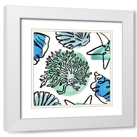 Coastal Contours Fusion IV White Modern Wood Framed Art Print with Double Matting by Medley, Elizabeth