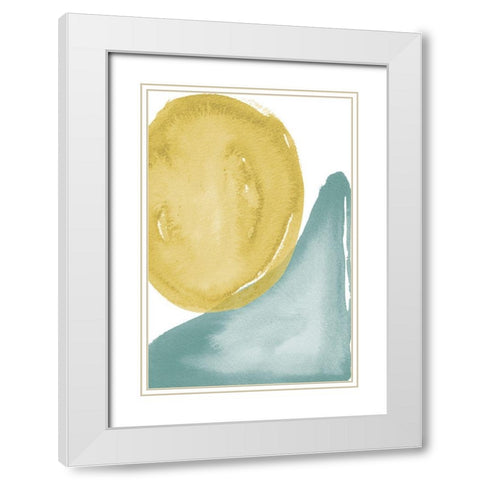 Shapes In Pastel  I White Modern Wood Framed Art Print with Double Matting by Medley, Elizabeth