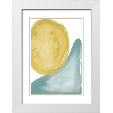 Shapes In Pastel  I White Modern Wood Framed Art Print with Double Matting by Medley, Elizabeth