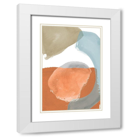 Shapes In Pastel  II White Modern Wood Framed Art Print with Double Matting by Medley, Elizabeth