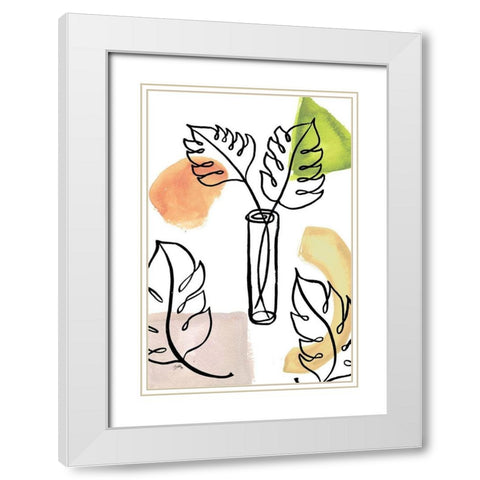 Tropical Palm Contours II White Modern Wood Framed Art Print with Double Matting by Medley, Elizabeth