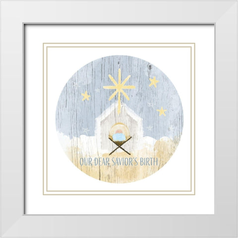 Nativity Circle I White Modern Wood Framed Art Print with Double Matting by Metz, Andi