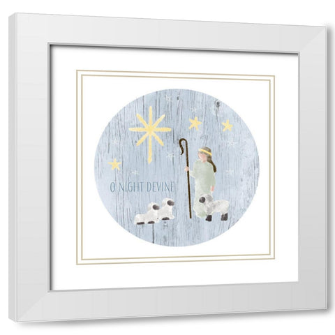 Nativity Circle II White Modern Wood Framed Art Print with Double Matting by Metz, Andi