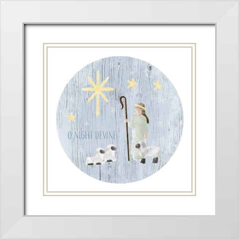 Nativity Circle II White Modern Wood Framed Art Print with Double Matting by Metz, Andi