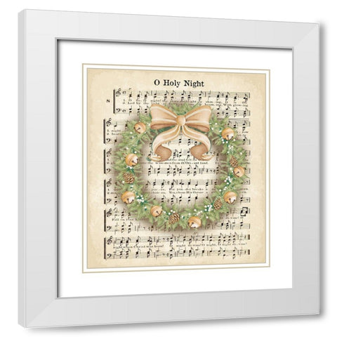 Christmas Carol Holly II White Modern Wood Framed Art Print with Double Matting by Metz, Andi