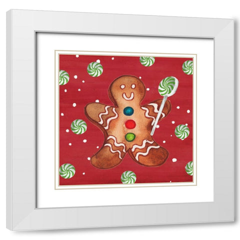 Gingerbread And Hot Cocoa I White Modern Wood Framed Art Print with Double Matting by Medley, Elizabeth
