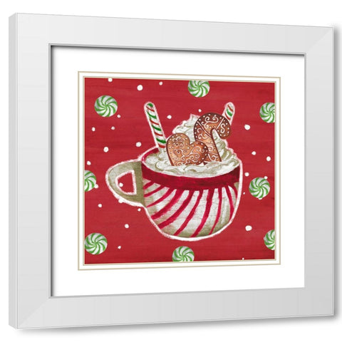 Gingerbread And Hot Cocoa II White Modern Wood Framed Art Print with Double Matting by Medley, Elizabeth