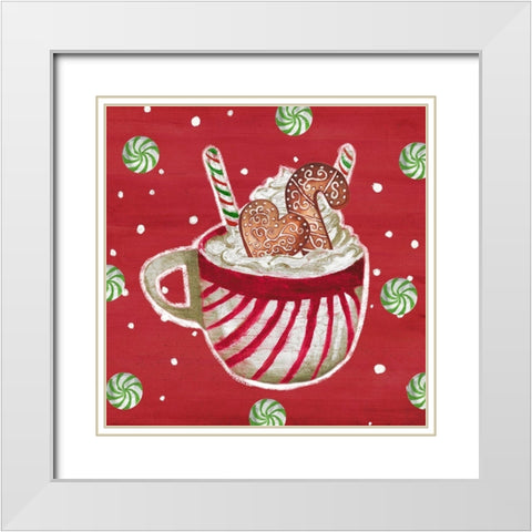 Gingerbread And Hot Cocoa II White Modern Wood Framed Art Print with Double Matting by Medley, Elizabeth