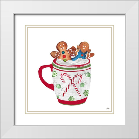 Gingerbread and a Mug Full of Cocoa I White Modern Wood Framed Art Print with Double Matting by Medley, Elizabeth