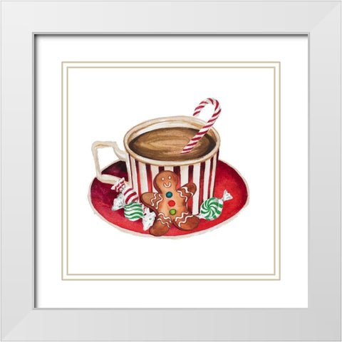 Gingerbread and a Mug Full of Cocoa III White Modern Wood Framed Art Print with Double Matting by Medley, Elizabeth