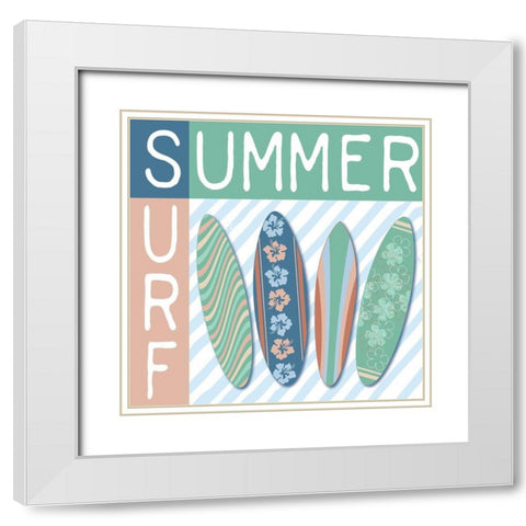 Summer Surf White Modern Wood Framed Art Print with Double Matting by Medley, Elizabeth