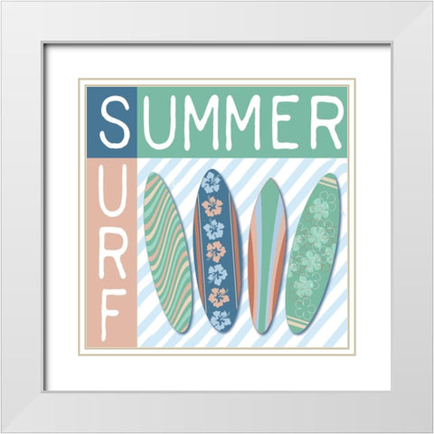 Summer Surf White Modern Wood Framed Art Print with Double Matting by Medley, Elizabeth