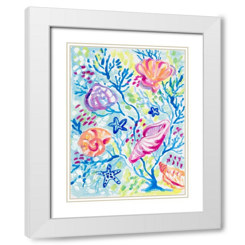 Seashells in the Coral White Modern Wood Framed Art Print with Double Matting by Loreth, Lanie