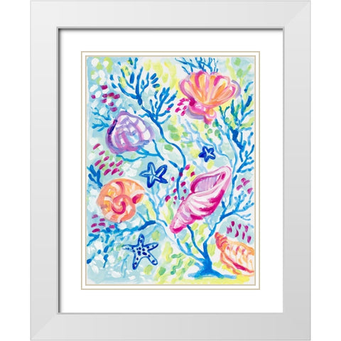 Seashells in the Coral White Modern Wood Framed Art Print with Double Matting by Loreth, Lanie