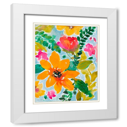 Bright and Cheery Blooms White Modern Wood Framed Art Print with Double Matting by Loreth, Lanie