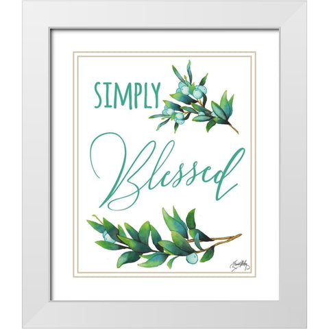 Simply Blessed White Modern Wood Framed Art Print with Double Matting by Medley, Elizabeth