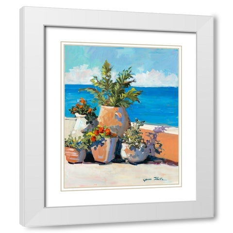 Coastal Greenery White Modern Wood Framed Art Print with Double Matting by Slivka, Jane