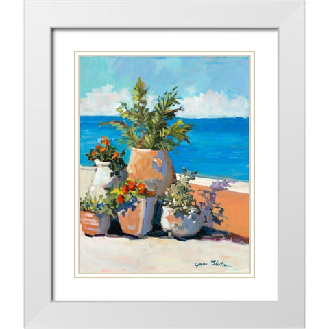 Coastal Greenery White Modern Wood Framed Art Print with Double Matting by Slivka, Jane
