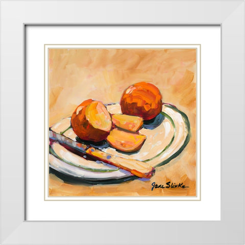 Oranges White Modern Wood Framed Art Print with Double Matting by Slivka, Jane
