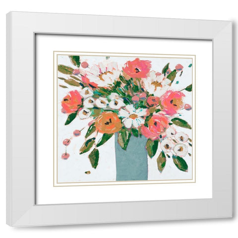 A Burst Of Pink Joy White Modern Wood Framed Art Print with Double Matting by Krinlox