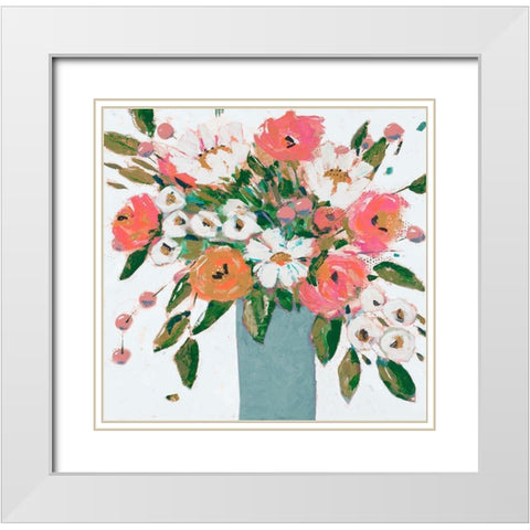 A Burst Of Pink Joy White Modern Wood Framed Art Print with Double Matting by Krinlox