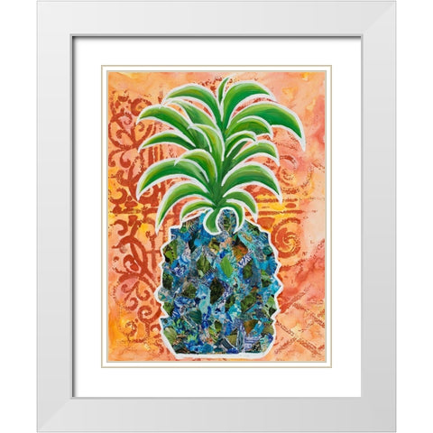 Pineapple Collage I White Modern Wood Framed Art Print with Double Matting by Ritter, Gina