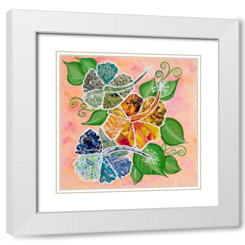 Hibiscus Bouquet Collage White Modern Wood Framed Art Print with Double Matting by Ritter, Gina