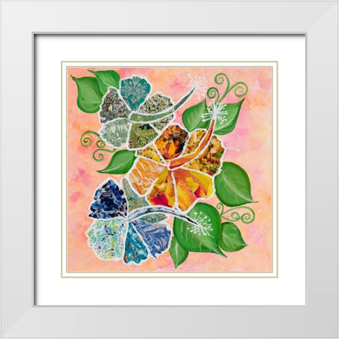 Hibiscus Bouquet Collage White Modern Wood Framed Art Print with Double Matting by Ritter, Gina