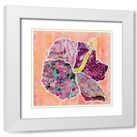 Hibiscus Flower Collage White Modern Wood Framed Art Print with Double Matting by Ritter, Gina