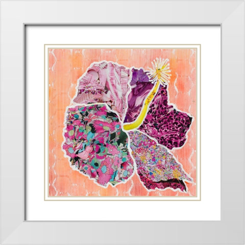 Hibiscus Flower Collage White Modern Wood Framed Art Print with Double Matting by Ritter, Gina