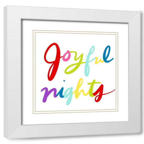 Joyful nights White Modern Wood Framed Art Print with Double Matting by SD Graphics Studio