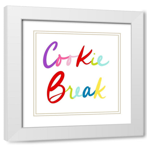 Cookie Break White Modern Wood Framed Art Print with Double Matting by SD Graphics Studio