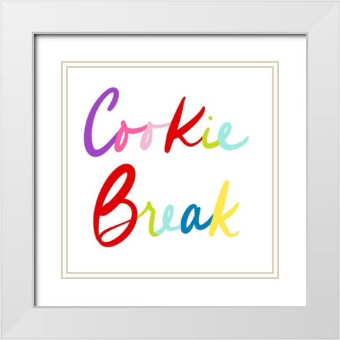 Cookie Break White Modern Wood Framed Art Print with Double Matting by SD Graphics Studio